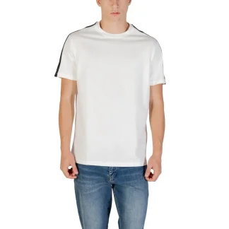 Armani Exchange Hommes T Shirt noir à manches courtes et col rond en coton