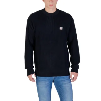 Calvin Klein Jeans Pull en coton tricoté noir