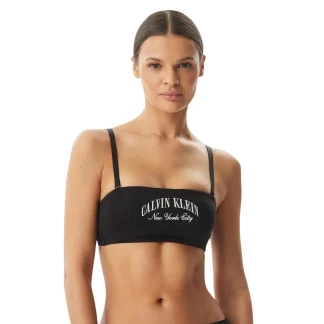 Calvin Klein pour femmes, bandeau bandeau sans couture légèrement rembourré, coton noir