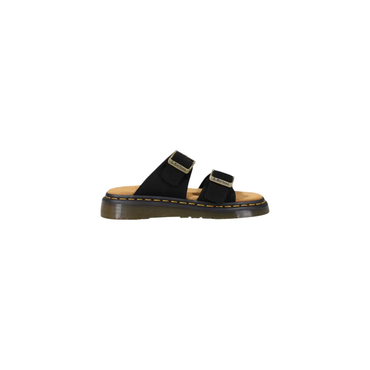 Sandales en cuir pour homme Dr. Martens, noires, fermoir à boucle, bout ouvert – Image 2
