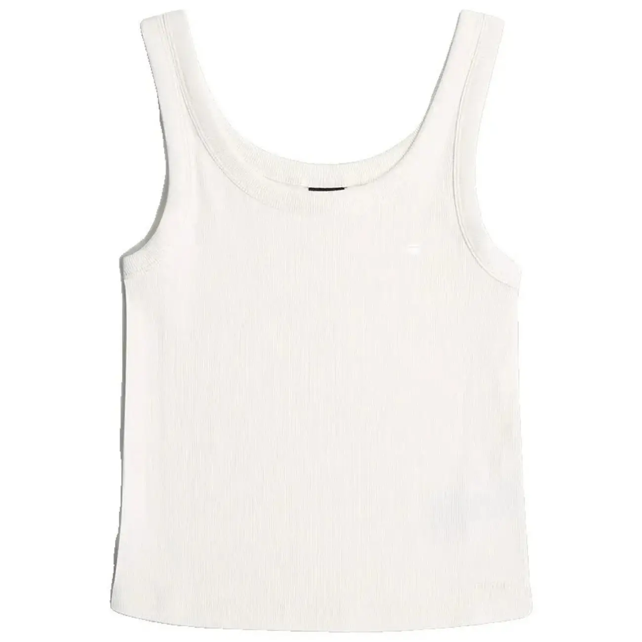 Débardeur femme G-Star blanc en coton, col rond, sans manches – Image 4