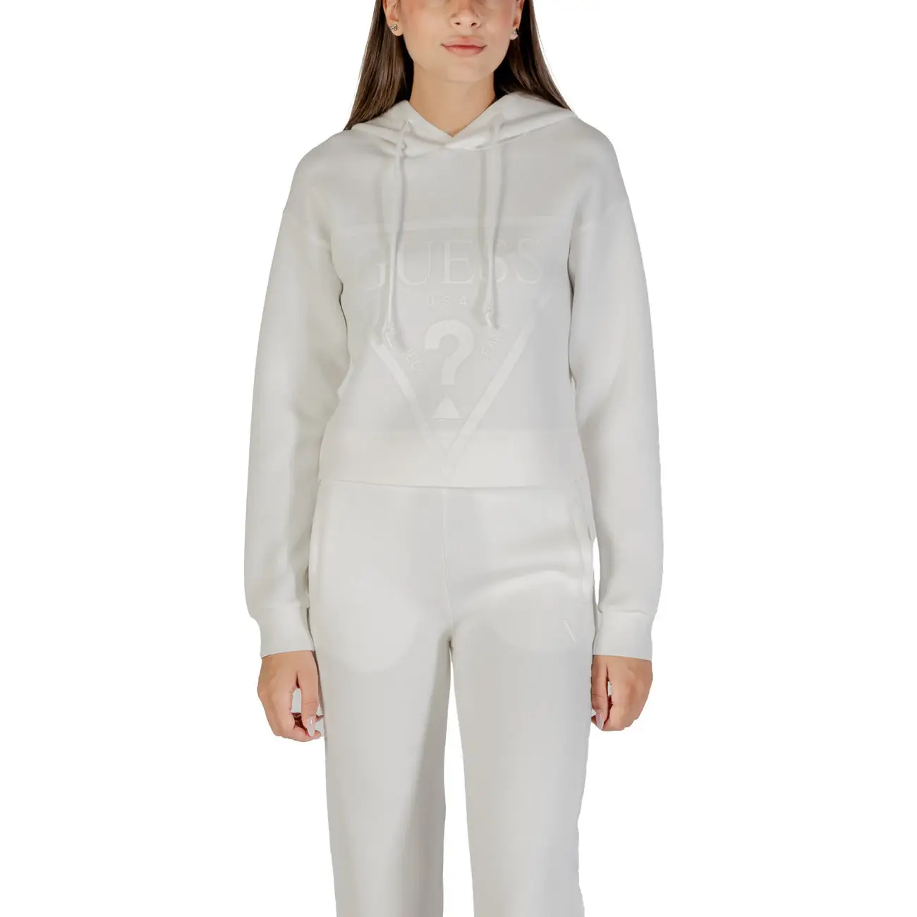 Guess Active Women Beige Sweatshirt à capuche et col rond – Image 2