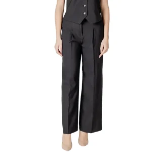 Pantalon noir en coton pour femmes avec poches, taille 20122497