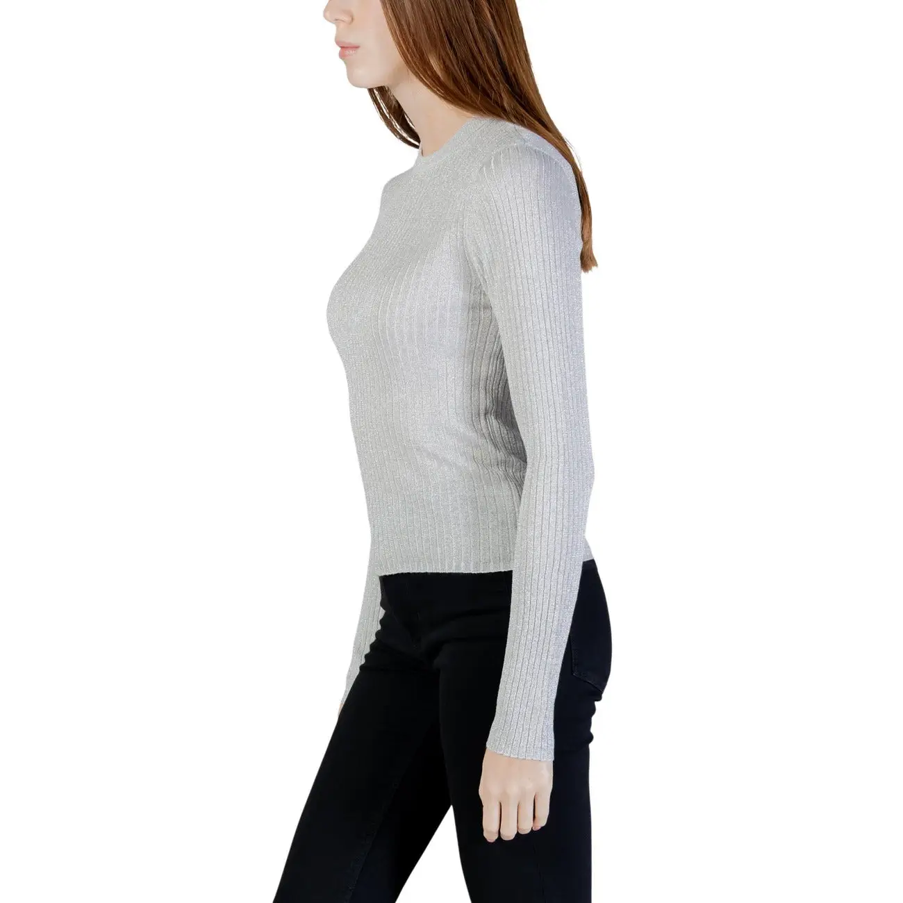 Tricot à manches longues col rond Jacqueline De Yong Argent – Image 7