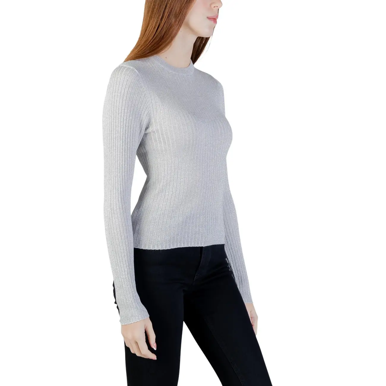 Tricot à manches longues col rond Jacqueline De Yong Argent – Image 6
