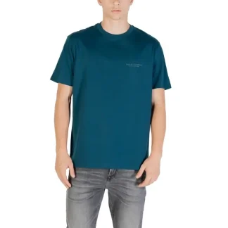 T-shirt col ras du cou sarcelle pour hommes