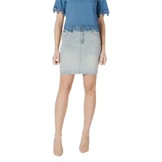 Jupe en coton mélangé bleu clair Morgan De Toi