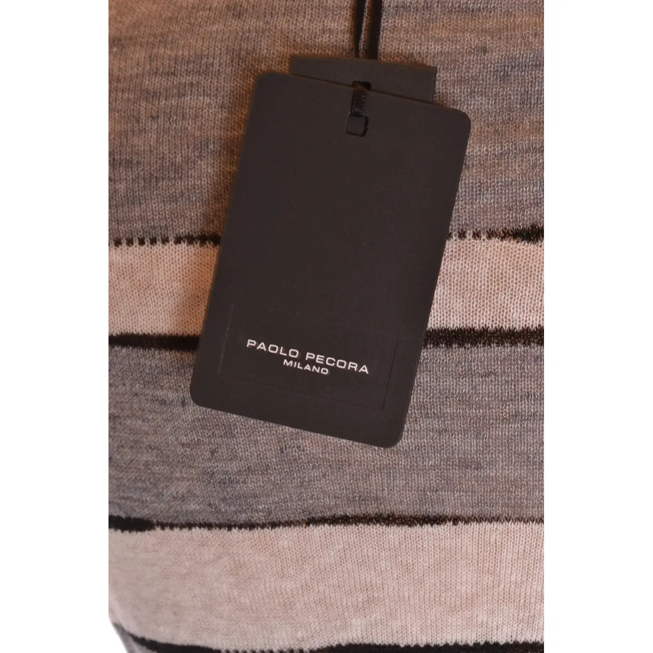 Pull en lin multicolore à rayures tricoté pour homme par Paolo Pecora – Image 6