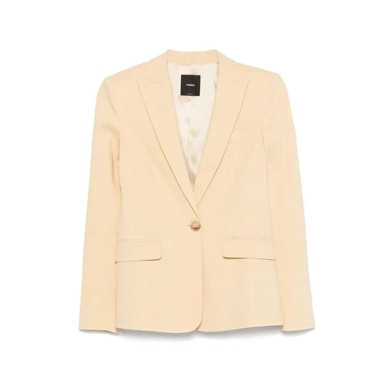 Veste en lin Pinko jaune avec fermeture boutonnée et poches